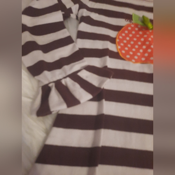 Girls Fall/Thanksgiving Dress with Pumpkin Apilque Ruffle Trim Size:XXL - Picture 5 of 10